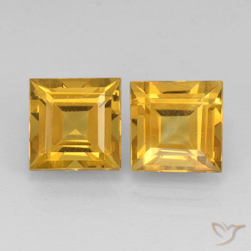 4.68ctw 天然 深金橙色 黄水晶, 正方形, VVS-VS