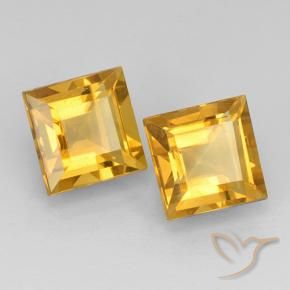 4.68克拉天然黄水晶，正方形，VVS-VS