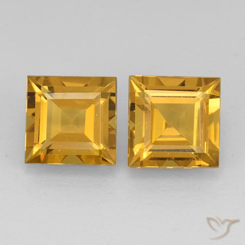 4.68ctw 天然 深金橙色 黄水晶, 正方形, VVS-VS