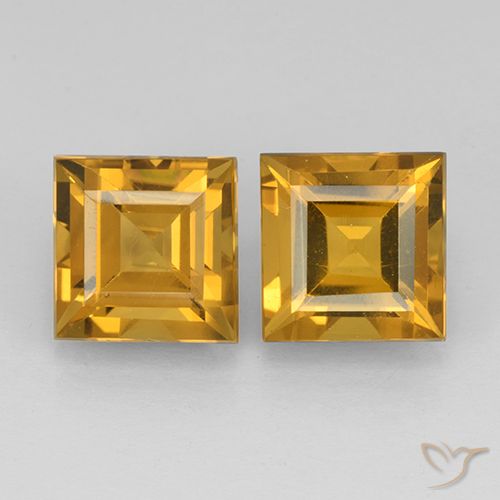 5.06ctw 天然 深金橙色 黄水晶, 正方形, VVS-VS
