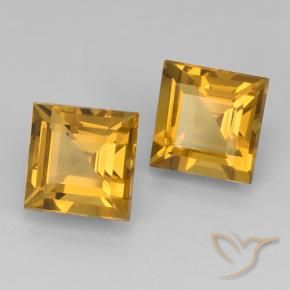 5.06克拉天然黄水晶，正方形，VVS-VS