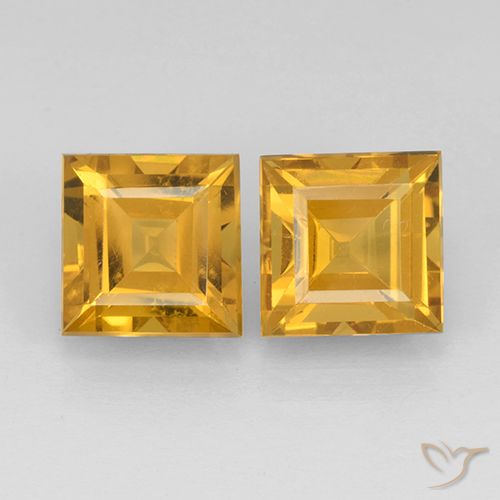 4.70ctw 天然 深金色 黄水晶, 正方形, VVS-VS