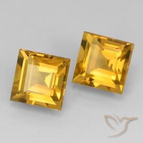 5.00克拉天然黄水晶，正方形，VVS-VS