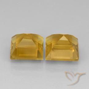5.00克拉天然黄水晶，正方形，VVS-VS