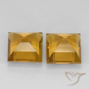 5.20克拉天然黄水晶，正方形，VVS-VS