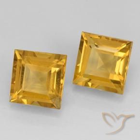 4.64克拉天然黄水晶，正方形，VVS-VS