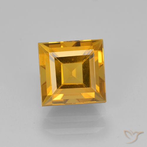 2.14ct 天然 深金色 黄水晶, 正方形, VVS