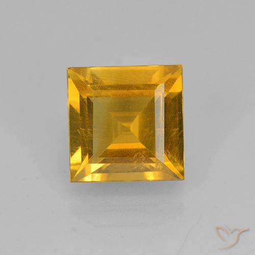1.90ct 天然 深金色 黄水晶, 正方形, VVS-VS