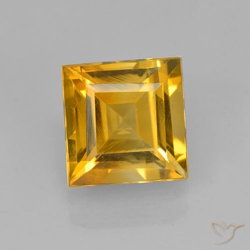 1.97ct 天然 深金橙色 黄水晶, 正方形, VVS-VS
