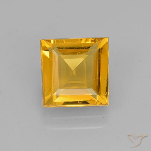 1.87ct 天然 深金色 黄水晶, 正方形, VVS