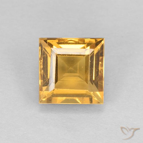 2.17ct 天然 深金橙色 黄水晶, 正方形, VVS-VS