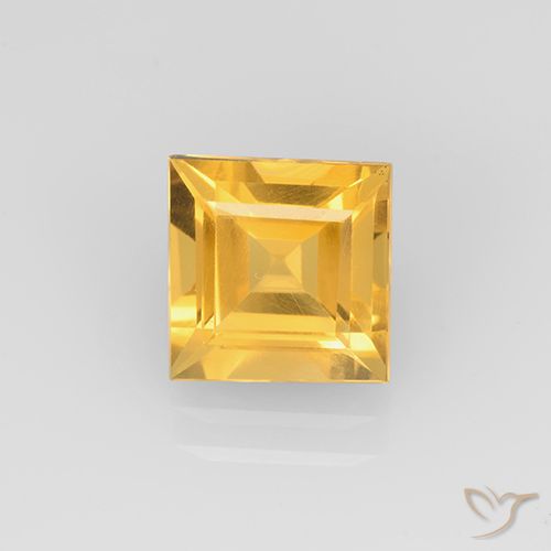 2.04ct 天然 亮金 黄水晶, 正方形, VVS-VS