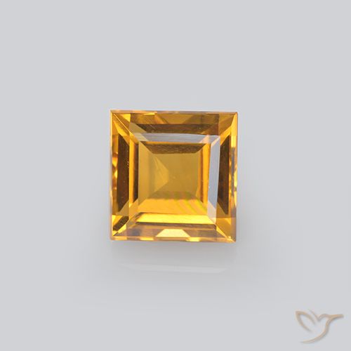 2.20ct 天然 深金橙色 黄水晶, 正方形, VVS