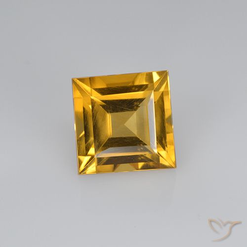 2.60ct 天然 深金橙色 黄水晶, 正方形, VVS