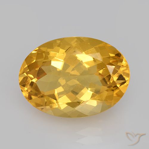 11.93ct 天然 深金色 黄水晶, 椭圆形, VVS-VS