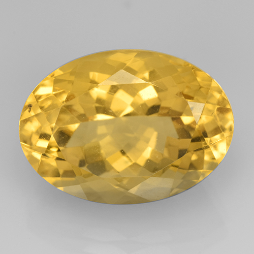 13.95克拉天然金色黄水晶，椭圆形切割，18.1×13.1毫米，VVS