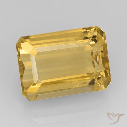 8.50ct 天然 中金 黄水晶, 祖母绿式切割, VVS