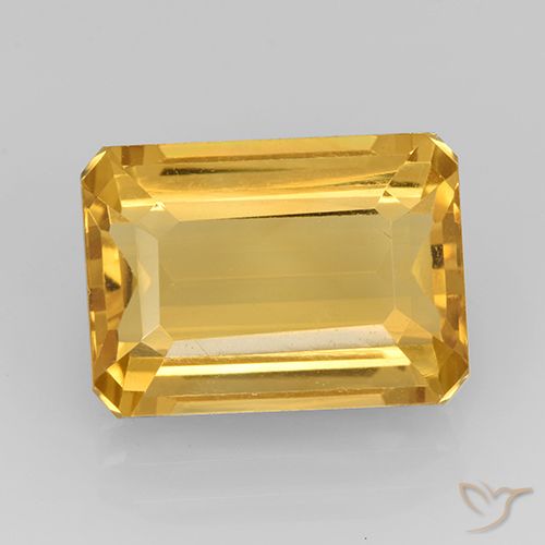 7.87ct 天然 中金 黄水晶, 祖母绿式切割, VVS