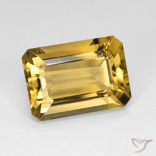 7.46ct 天然 金色 黄水晶, 祖母绿式切割, VVS