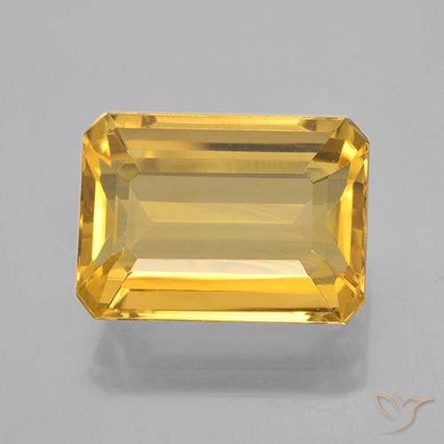 7.61ct 天然 中金 黄水晶, 祖母绿式切割, VVS
