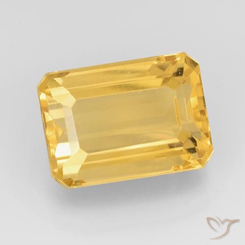 8.25ct 天然 亮金 黄水晶, 祖母绿式切割, VVS