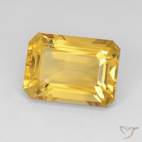 7.73ct 天然 中金 黄水晶, 祖母绿式切割, VVS