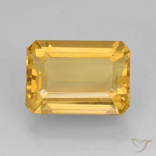 7.83ct 天然 中金 黄水晶, 祖母绿式切割, VVS
