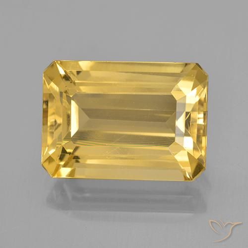 7.14ct 天然 中金 黄水晶, 祖母绿式切割, VVS