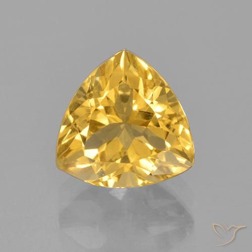 2.44ct 天然 中金 黄水晶, 胖三角形, VS