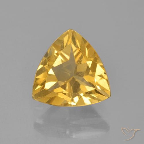 2.08ct 天然 亮金 黄水晶, 胖三角形, VS