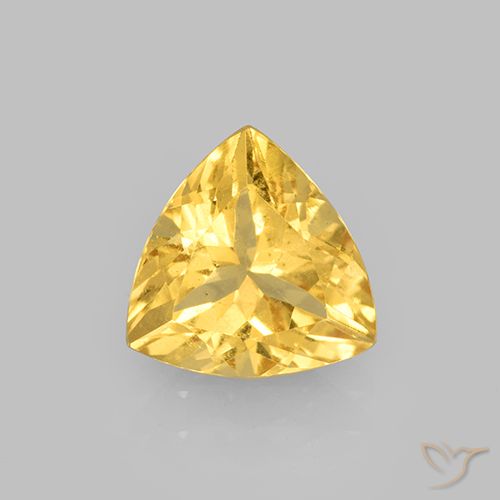 2.18ct 天然 黄金色 黄水晶, 胖三角形, VS