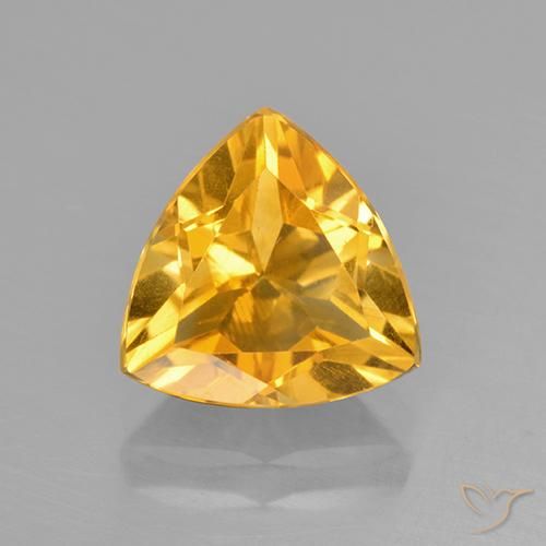 2.18ct 天然 深金色 黄水晶, 胖三角形, VVS