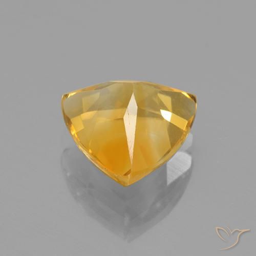 2.18克拉天然黄水晶，胖三角形，VVS