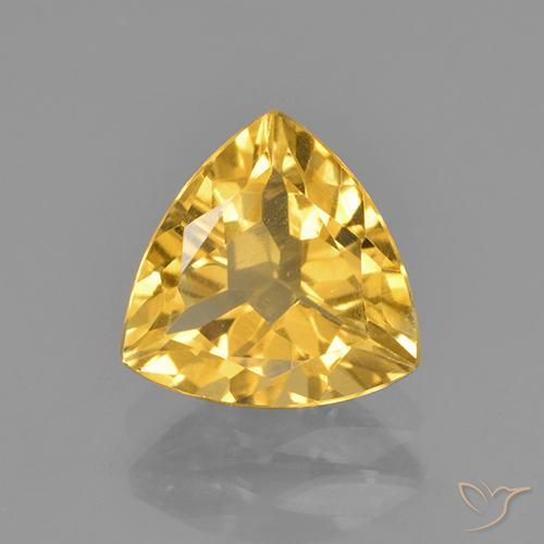 1.95ct 天然 金色 黄水晶, 胖三角形, VVS-VS