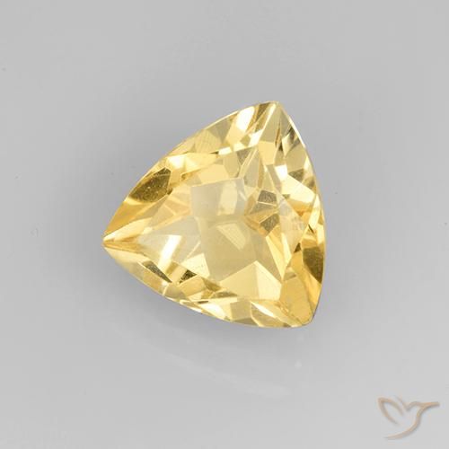 2.14克拉天然黄水晶，胖三角形，VVS-VS