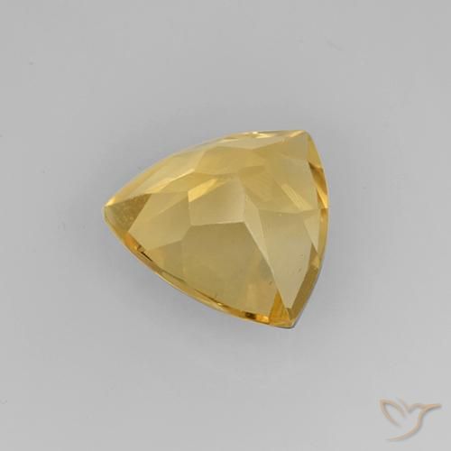 2.14克拉天然黄水晶，胖三角形，VVS-VS