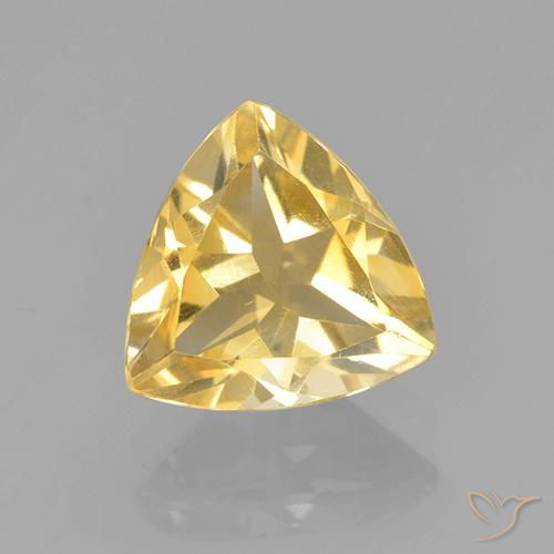 2.03ct 天然 金色 黄水晶, 胖三角形, VS