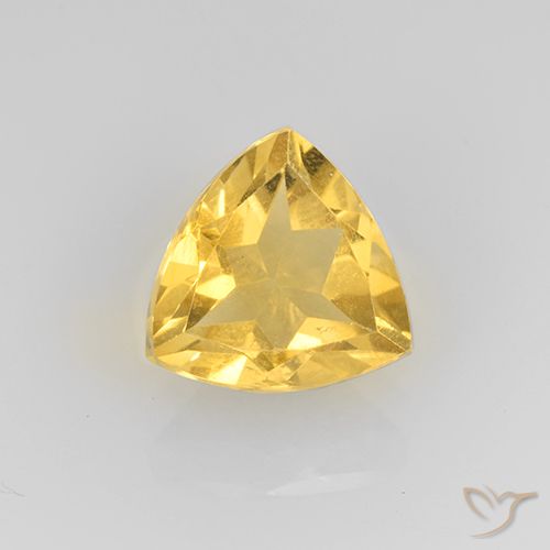 1.95ct 天然 中金 黄水晶, 胖三角形, VVS-VS