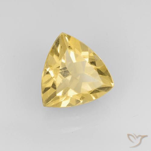 1.86克拉天然黄水晶，胖三角形，VS