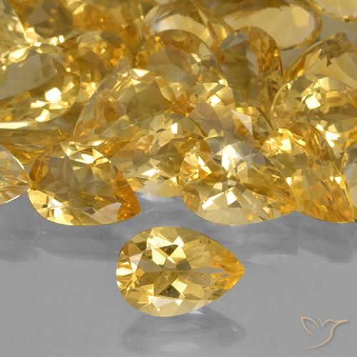 1.63ct 天然 金色 黄水晶, 梨形, VVS-VS