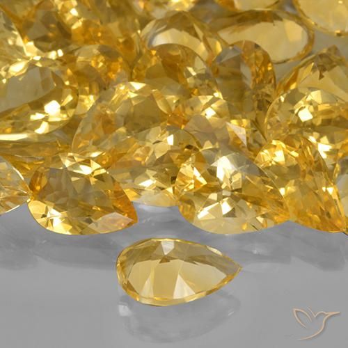 1.63克拉天然黄水晶，梨形，VVS-VS