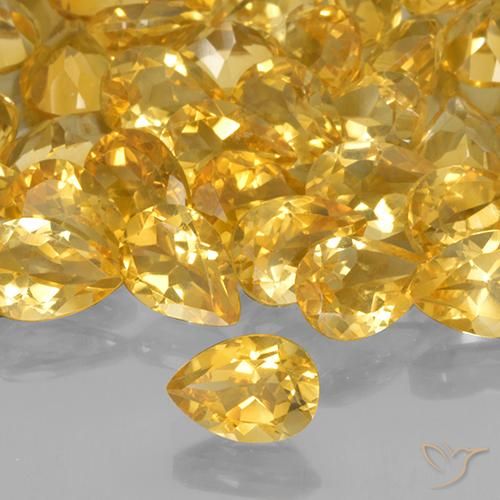 0.64克拉天然黄水晶，梨形，VVS-VS