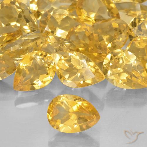 0.66ct 天然 中金 黄水晶, 梨形, VVS-VS