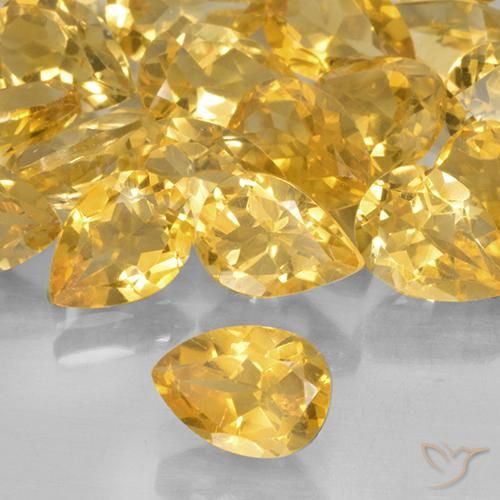 0.66克拉天然黄水晶，梨形，VVS-VS