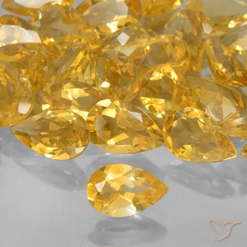 0.73ct 天然 金橙色 黄水晶, 梨形, VVS-VS