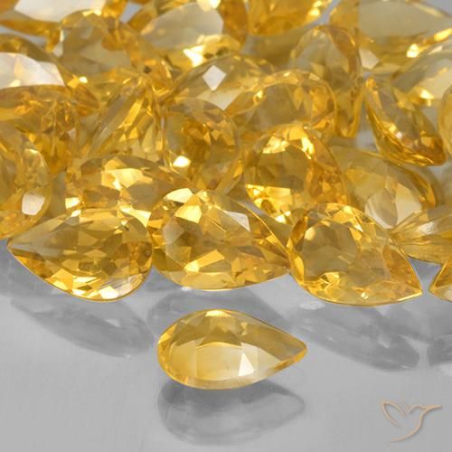 0.73克拉天然黄水晶，梨形，VVS-VS