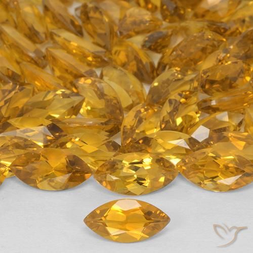 0.47ct 天然 橙金 黄水晶, 榄尖形, VVS-VS