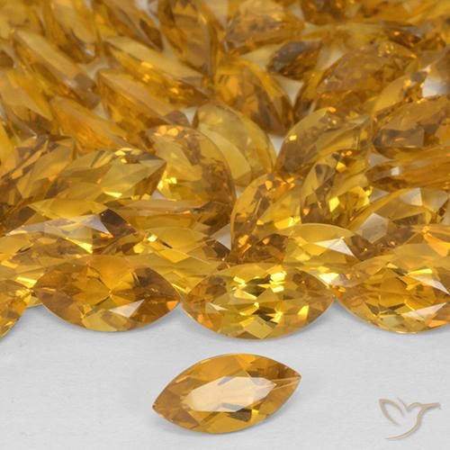 0.47克拉天然黄水晶，榄尖形，VVS-VS