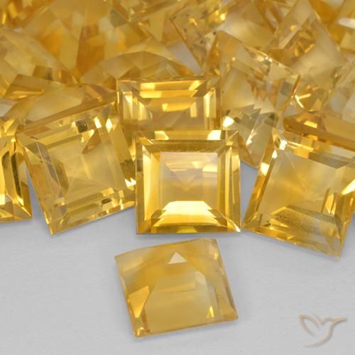 3.33克拉天然黄水晶，正方形，VVS-VS