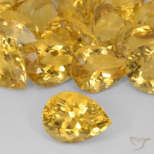 7.55ct 天然 中金 黄水晶, 梨形, VVS-VS